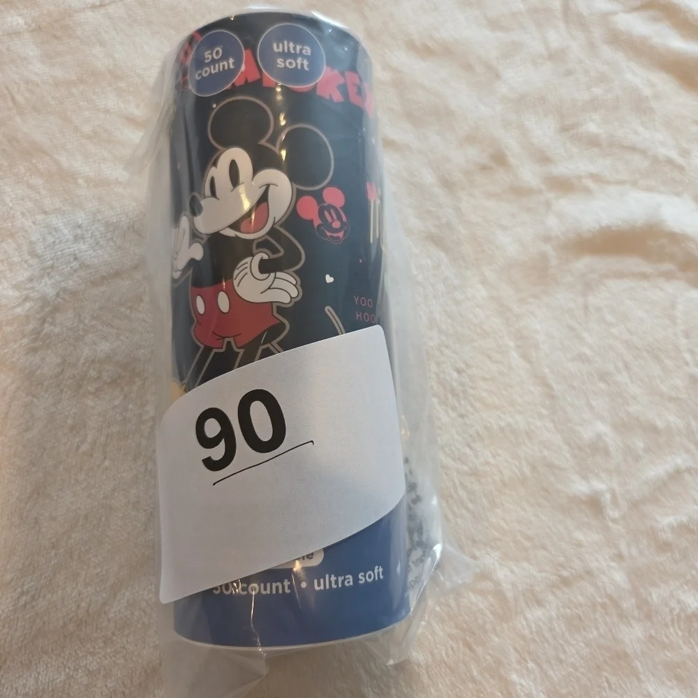 Disney Mickey Mouse Tissue 2ply Ultra Soft 50 ct Cup Holder Canister